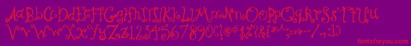 CurlyCoryphaeus Font – Red Fonts on Purple Background