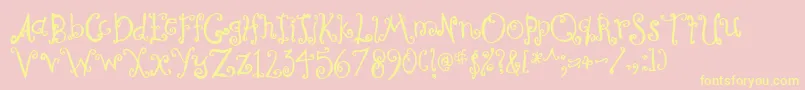 CurlyCoryphaeus Font – Yellow Fonts on Pink Background