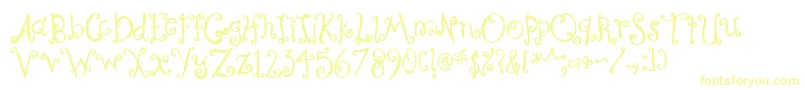 Fonte CurlyCoryphaeus – fontes amarelas em um fundo branco