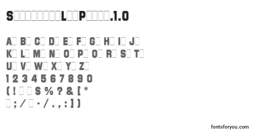 Czcionka SuperstarLetPlain.1.0 – alfabet, cyfry, specjalne znaki