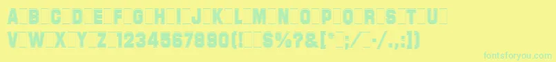 フォントSuperstarLetPlain.1.0 – 黄色い背景に緑の文字