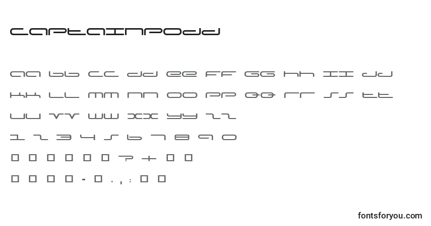 Fuente CaptainPodd - alfabeto, números, caracteres especiales