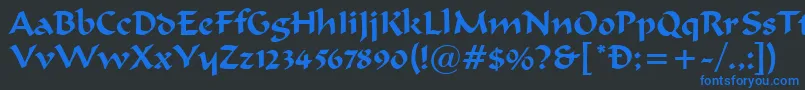 FergusonRegular Font – Blue Fonts on Black Background