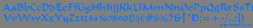 フォントFergusonRegular – 灰色の背景に青い文字