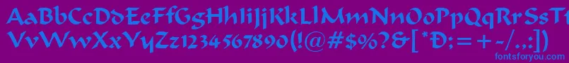 Шрифт FergusonRegular – синие шрифты на фиолетовом фоне