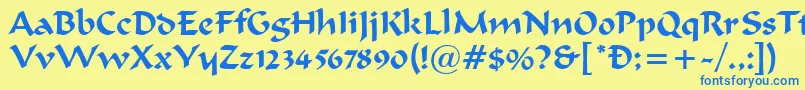 FergusonRegular Font – Blue Fonts on Yellow Background
