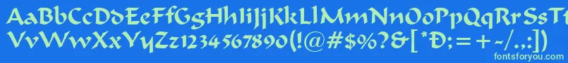 FergusonRegular Font – Green Fonts on Blue Background