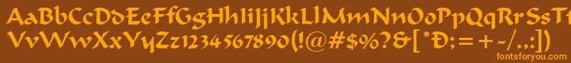 FergusonRegular Font – Orange Fonts on Brown Background