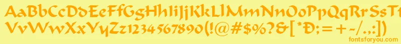 FergusonRegular Font – Orange Fonts on Yellow Background