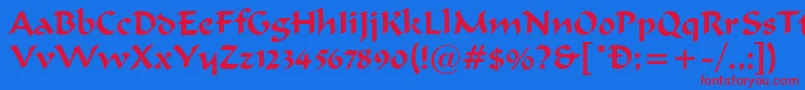 FergusonRegular Font – Red Fonts on Blue Background