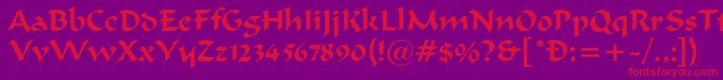 FergusonRegular-Schriftart – Rote Schriften auf violettem Hintergrund