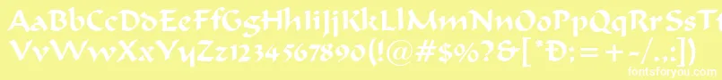 FergusonRegular-Schriftart – Weiße Schriften auf gelbem Hintergrund