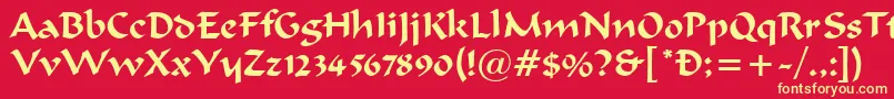 FergusonRegular Font – Yellow Fonts on Red Background