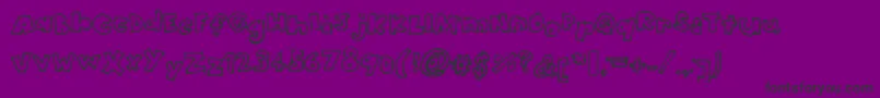 フォントHeadintheclouds – 紫の背景に黒い文字