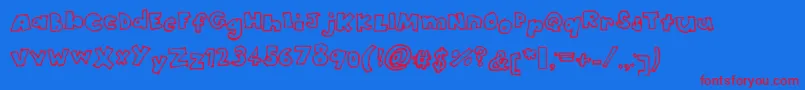 Headintheclouds Font – Red Fonts on Blue Background