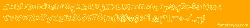 Headintheclouds Font – Yellow Fonts on Orange Background