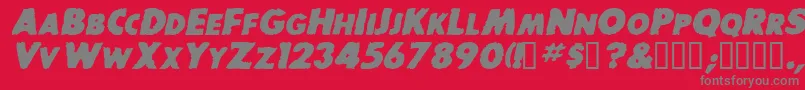 BaddogscapssskBolditalic Font – Gray Fonts on Red Background