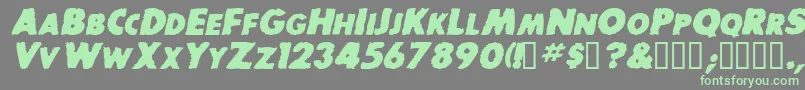 BaddogscapssskBolditalic Font – Green Fonts on Gray Background