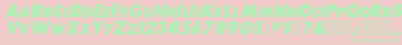BaddogscapssskBolditalic Font – Green Fonts on Pink Background