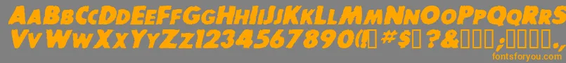 Шрифт BaddogscapssskBolditalic – оранжевые шрифты на сером фоне