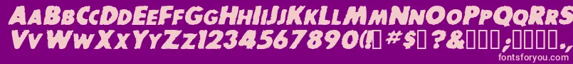 BaddogscapssskBolditalic Font – Pink Fonts on Purple Background
