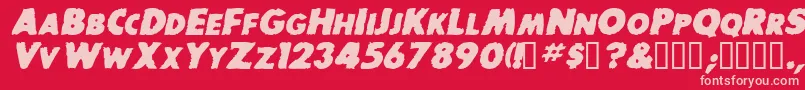 BaddogscapssskBolditalic Font – Pink Fonts on Red Background