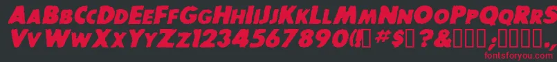 BaddogscapssskBolditalic Font – Red Fonts on Black Background