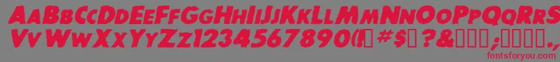 BaddogscapssskBolditalic Font – Red Fonts on Gray Background
