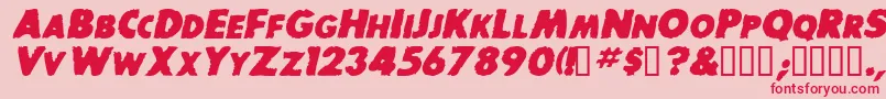 BaddogscapssskBolditalic Font – Red Fonts on Pink Background