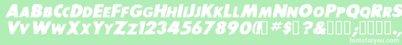 BaddogscapssskBolditalic Font – White Fonts on Green Background