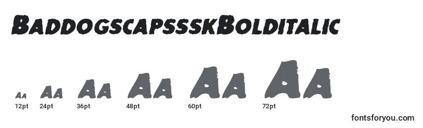 BaddogscapssskBolditalic Font Sizes