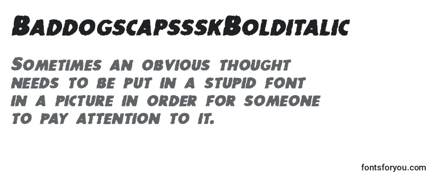 Review of the BaddogscapssskBolditalic Font
