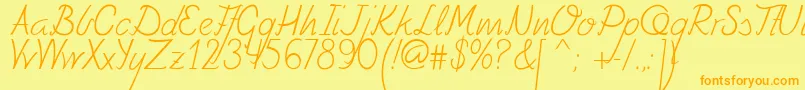 Felyフォントについての詳細 フォントFely – オレンジの文字が黄色の背景にあります。