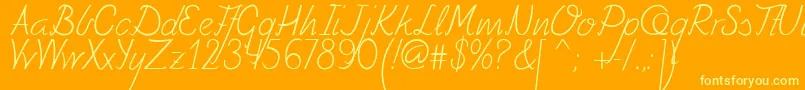 More about Fely Font Fely Font – Yellow Fonts on Orange Background