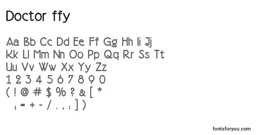 Fuente Doctor ffy - alfabeto, números, caracteres especiales