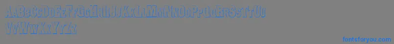 ConcavetuscanBeveled-Schriftart – Blaue Schriften auf grauem Hintergrund