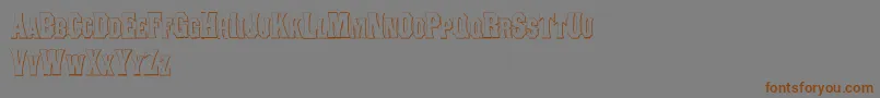 Weitere Informationen zur ConcavetuscanBeveled-Schriftart ConcavetuscanBeveled-Schriftart – Braune Schriften auf grauem Hintergrund
