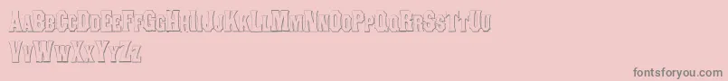 Weitere Informationen zur ConcavetuscanBeveled-Schriftart ConcavetuscanBeveled-Schriftart – Graue Schriften auf rosa Hintergrund
