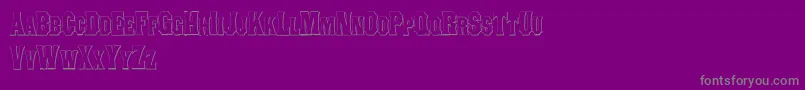 ConcavetuscanBeveled-fontti – harmaat kirjasimet violetilla taustalla