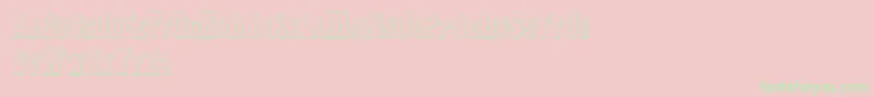 ConcavetuscanBeveled-Schriftart – Grüne Schriften auf rosa Hintergrund