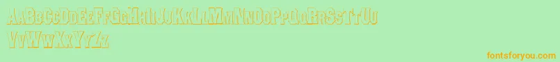 More about ConcavetuscanBeveled Font ConcavetuscanBeveled Font – Orange Fonts on Green Background