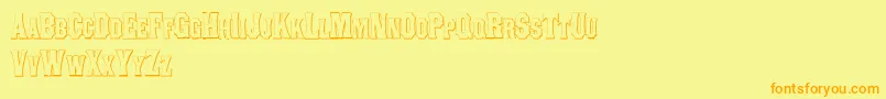 ConcavetuscanBeveled Font – Orange Fonts on Yellow Background