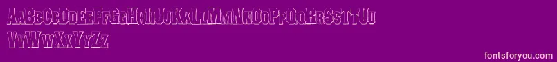 ConcavetuscanBeveled-fontti – vaaleanpunaiset fontit violetilla taustalla