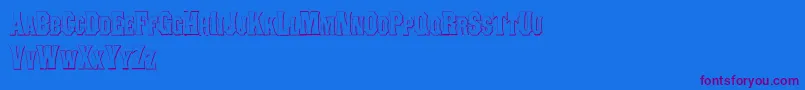 Weitere Informationen zur ConcavetuscanBeveled-Schriftart ConcavetuscanBeveled-Schriftart – Violette Schriften auf blauem Hintergrund