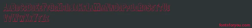 フォントConcavetuscanBeveled – 黒い背景に赤い文字