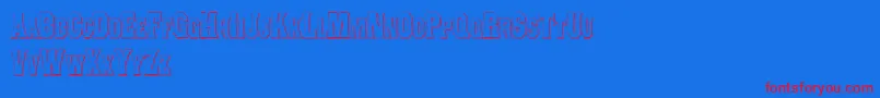 Fonte ConcavetuscanBeveled – fontes vermelhas em um fundo azul