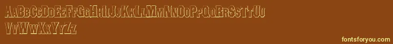 More about ConcavetuscanBeveled Font ConcavetuscanBeveled Font – Yellow Fonts on Brown Background