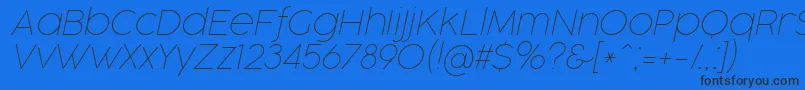 CocogooseProThinItalicTrial-Schriftart – Schwarze Schriften auf blauem Hintergrund