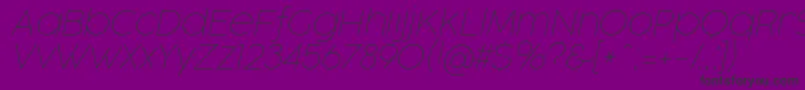 Шрифт CocogooseProThinItalicTrial – чёрные шрифты на фиолетовом фоне