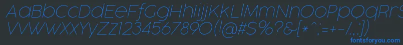 CocogooseProThinItalicTrial Font – Blue Fonts on Black Background